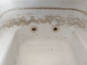 湯張りで汚れが出てくる　「追い焚き配管洗浄 ＋ ジェットバス配管洗浄」・・・・・西東京市